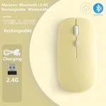 Macaron Rechargeable Wireless Bluetooth Mouse 2.4G USB Mice For Android Windows Tablet Laptop Notebook PC For IPAD Mobile