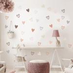 36pcs Heart Shape Trendy Boho Style Wall Stickers Bohemian Wall Decals for Living Room Bedroom Nursery Room Kids Room Home Decor